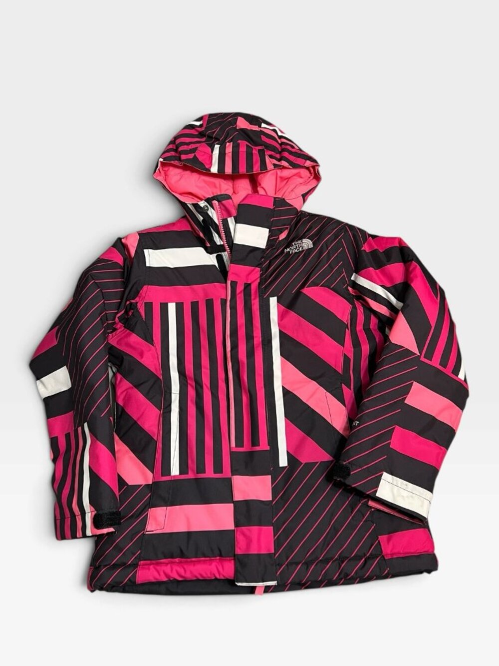The North Face Girls S 7/8 Insulated Ski Snow Jacket Heatseeker HyVent Pink Hood